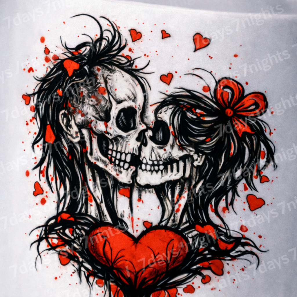 Romantic skull art mug with candlelight background